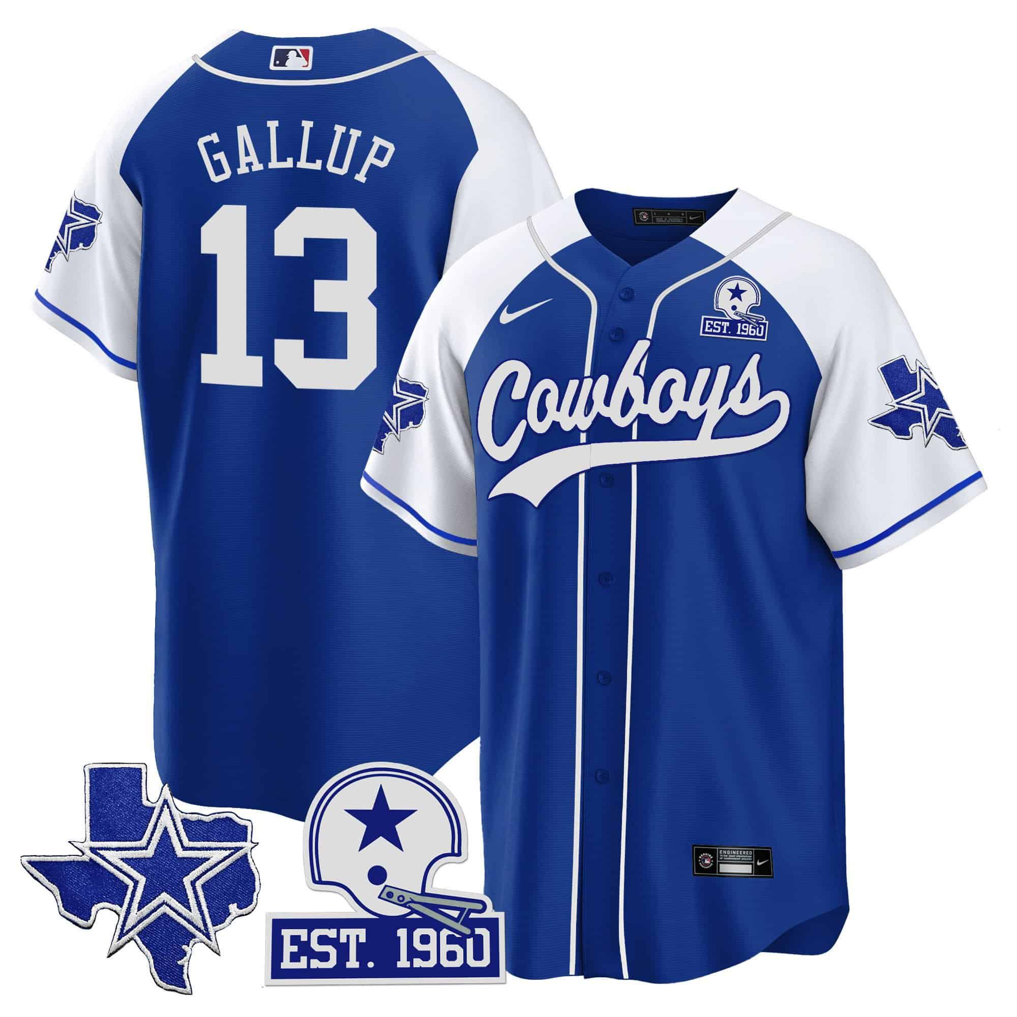 Men Dallas Cowboys #13 Gallup Blue 2024 Nike Patch Baseball NFL Jersey style 1->indianapolis colts->NFL Jersey
